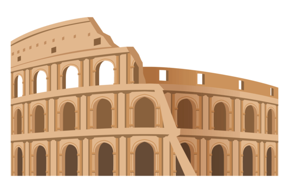Download Roman Colliseum Ruin Color Icon. Tourism - Premium Resources