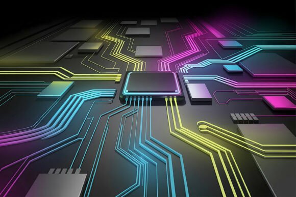 Download Futuristic Circuit Board Grid Design - Futuristic Collection